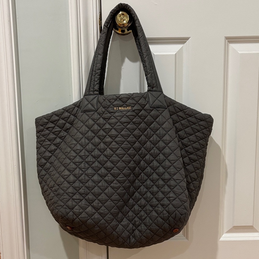 MZ Wallace Charcoal Quilted Tote